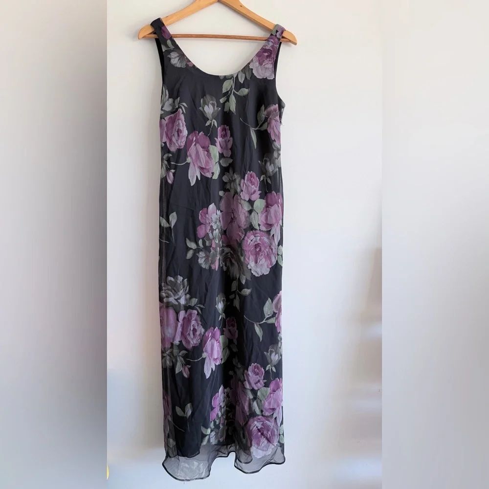 VIRGO Floral Maxi Slip Dress Floral Fairy Grunge Sleeveless Romantic Bias 10 Y2K - Picture 2 of 7